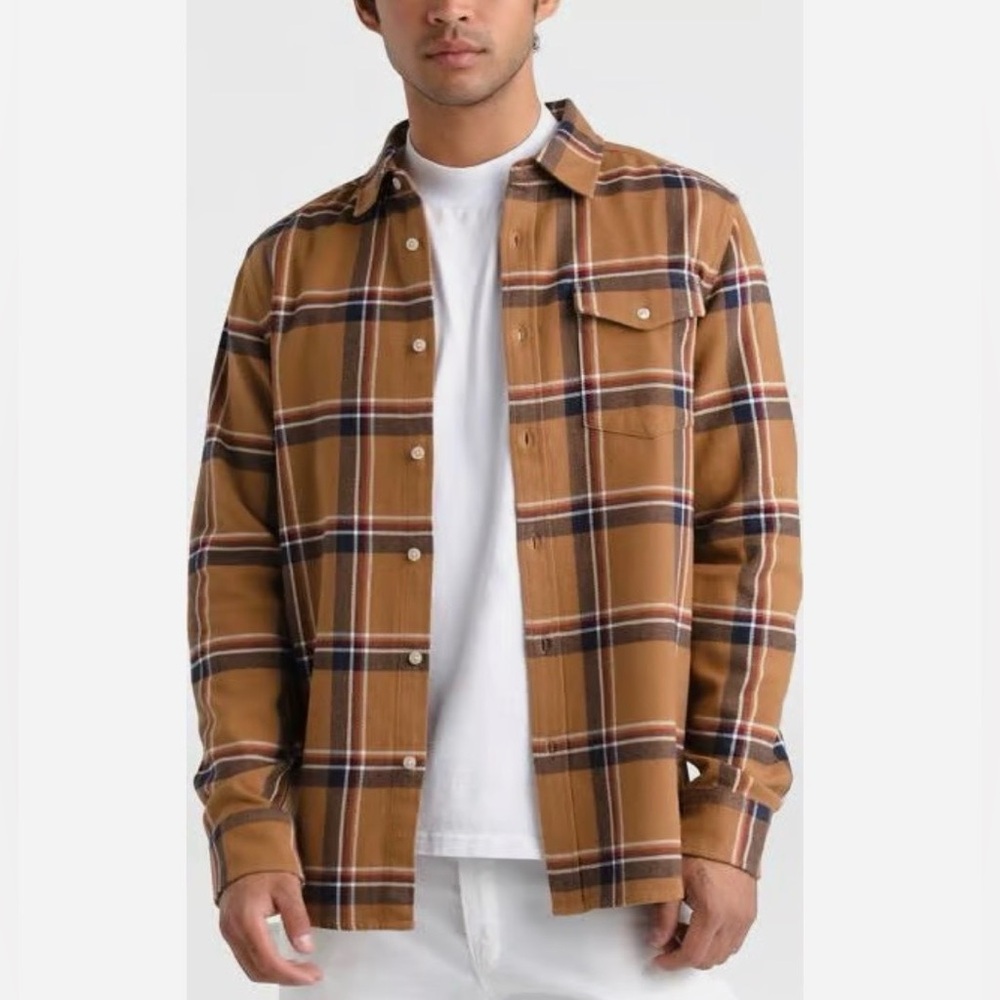 The North Face Men’s Arroyo Plaid Flannel Shirt, Brown/Blue/Red, Size M